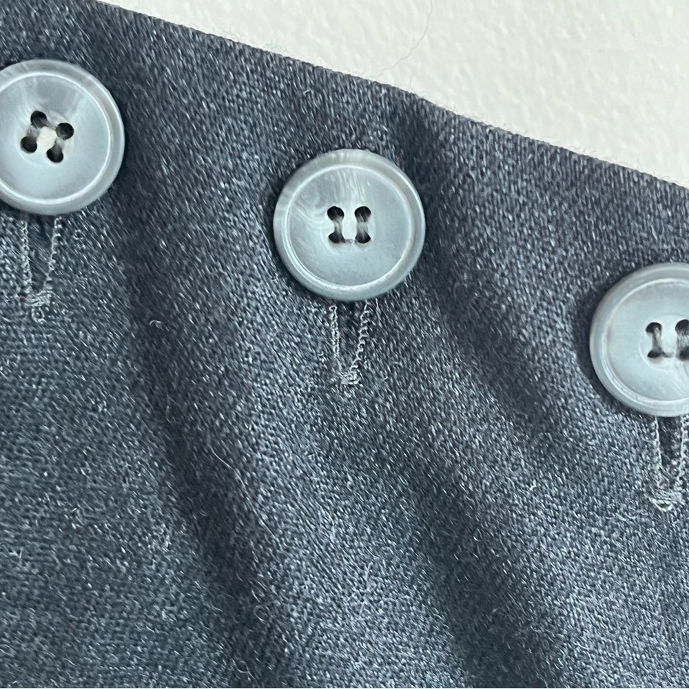 VTG Laura Ashley Charcoal Gray Lined Wool Shift Dress Made in the UK US Size 4 - Picture 2 of 13